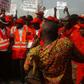 Organised Labour staging a demonstration