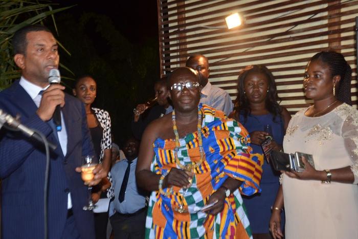 The Vice President of IBAG (in suit), Italian Ambassador and Vice President National House of Chiefs, Awulea Attibrukusu III