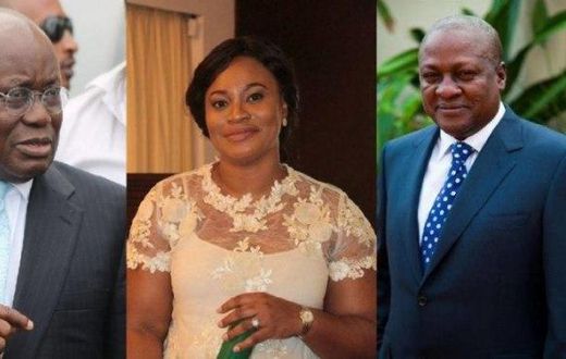 Nana Addo, Charlotte Osei and President John Mahama