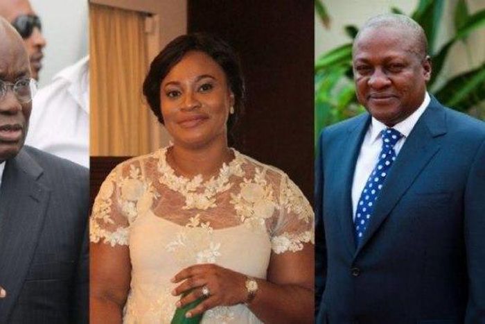 Nana Addo, Charlotte Osei and President John Mahama