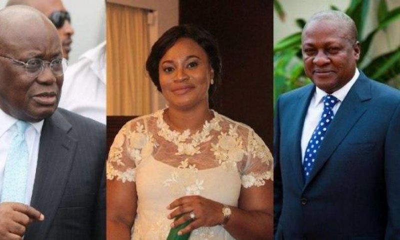 Nana Addo, Charlotte Osei and President John Mahama