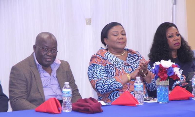 Nana Addo with wife, Rebecca Akufo-Addo (Middle)