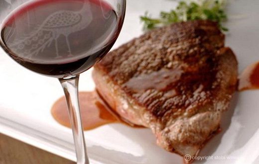 Steak and wine