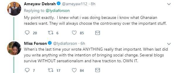 Lydia Forson vrs Ameyaw