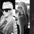 Jelena Karleusa and Kim Kardashian rocking blonde cornrows