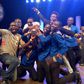 University of Education, Winneba GHAMSU Choir jubilating after emerging winner at the maiden edition of University Gospel Choir of the Year competition.