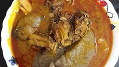Kokonte and palm nut soup