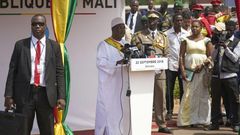 Mali's President Ibrahim Boubacar Keita, seen here in September, visited the graves of villagers killed during a New Year's Day massacre