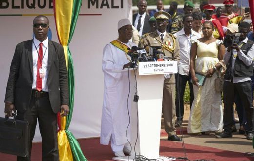 Mali's President Ibrahim Boubacar Keita, seen here in September, visited the graves of villagers killed during a New Year's Day massacre