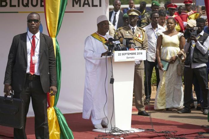 Mali's President Ibrahim Boubacar Keita, seen here in September, visited the graves of villagers killed during a New Year's Day massacre