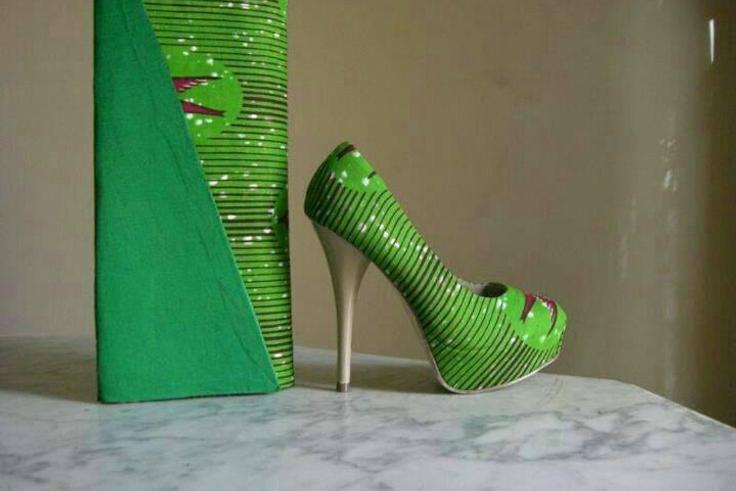 African print bag and shoe