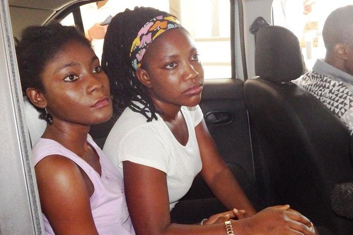 Sarah and Ernie inside the Renault Logan today