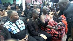 Amakye Dede with a bandage on his right wrist