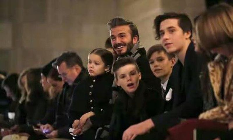 David Beckham and kids at Victoria Beckham's NYC showcase