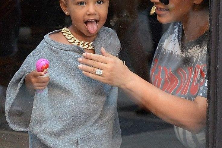 North West making faces with mum Kim Kardashian