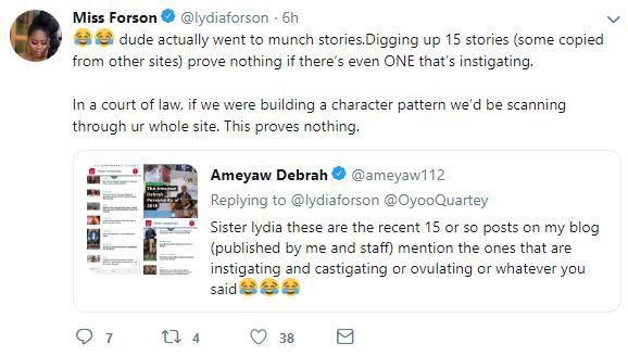 Lydia Forson vrs Ameyaw