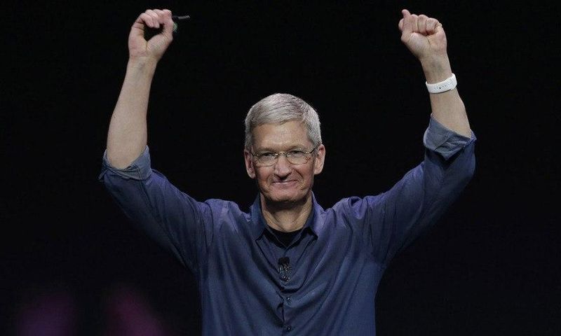 Apple CEO Tim Cook introduces Apple Watch on Sept. 9, 2014, in Cupertino, California.