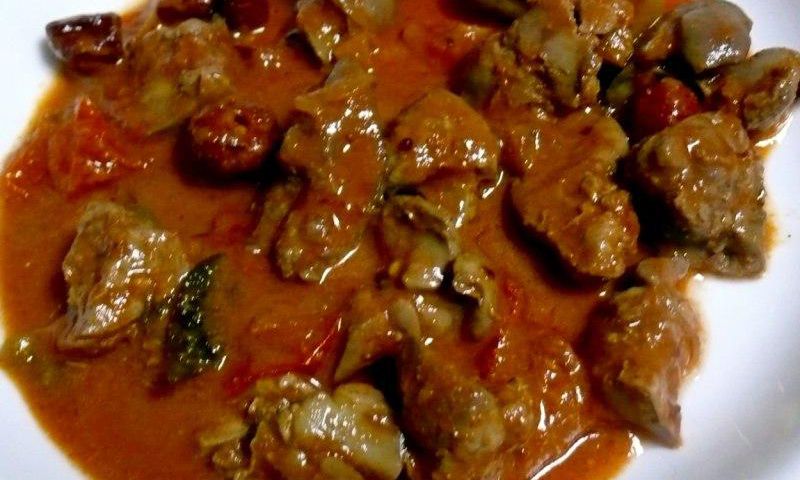 Chicken liver curry
