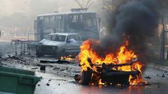 A car burns following an explosion (File Photo)