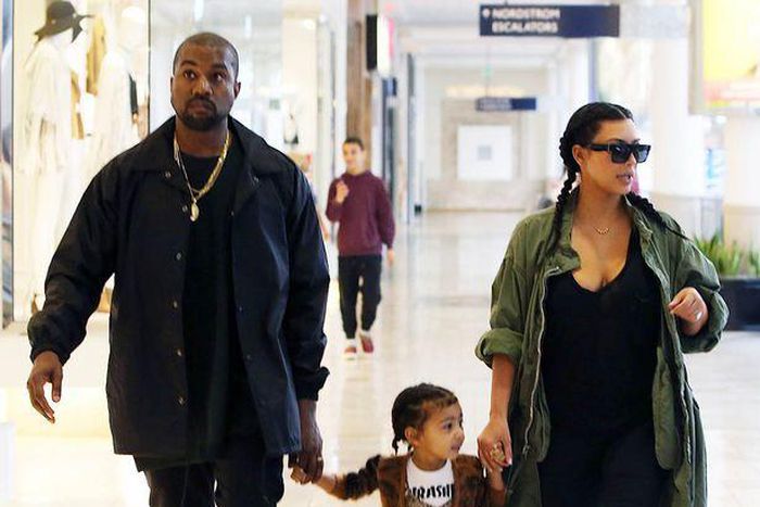 Kanye West, North West and Kim Kardashian West