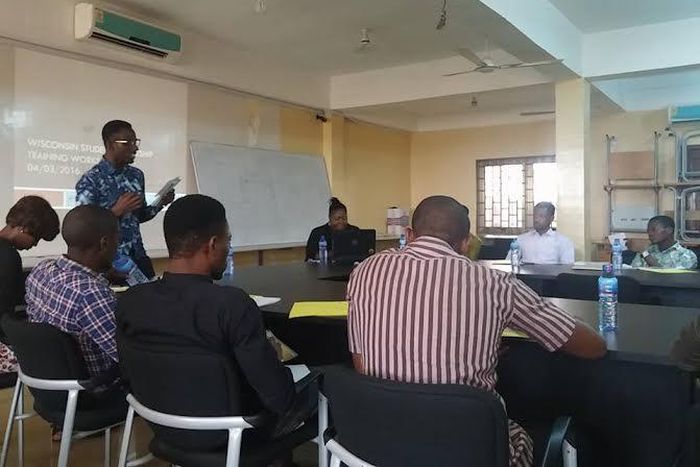 Students at the workshop at Wisconsin University