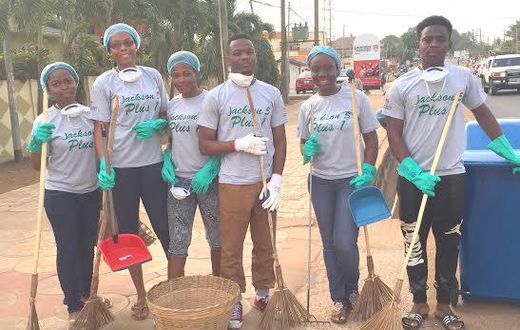 Students of Lancaster University clean-up part the Jungle Avenue, American House