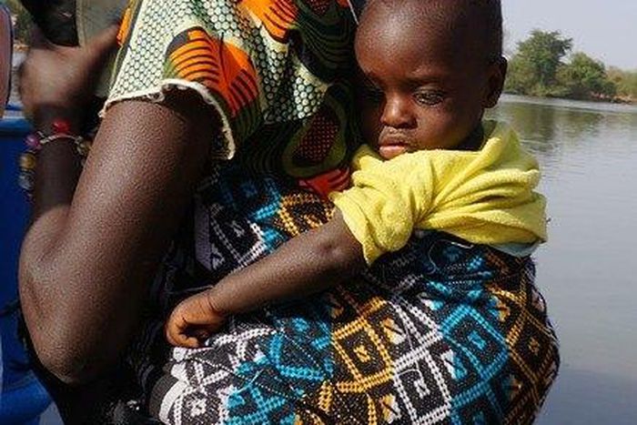 African woman and her child