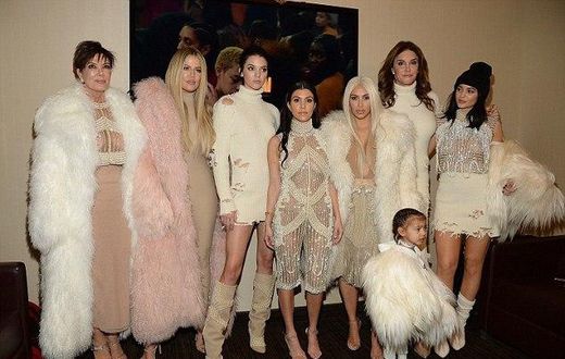 Kardashian-Jenner family came all out in bold Yeezy X Balmain looks for the Yeezy Season 3 showcase.