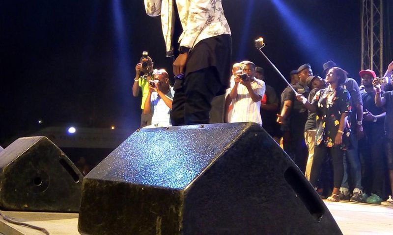 Stonebwoy performing at the event