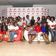 Some ladies of Airtel Ghana in a group photograph with Ms. Efua Addotey after the event.