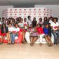 Some ladies of Airtel Ghana in a group photograph with Ms. Efua Addotey after the event.