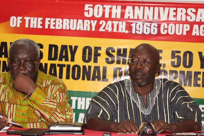 TUC Secretary General Kofi Asamoah (Left) and Justice Henaku, SFG Secretary (Right)