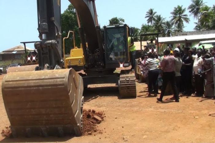 Roads minister cuts sod for Axim Town Roads asphalting