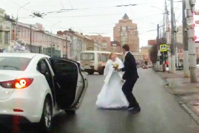 Russian bride and groom