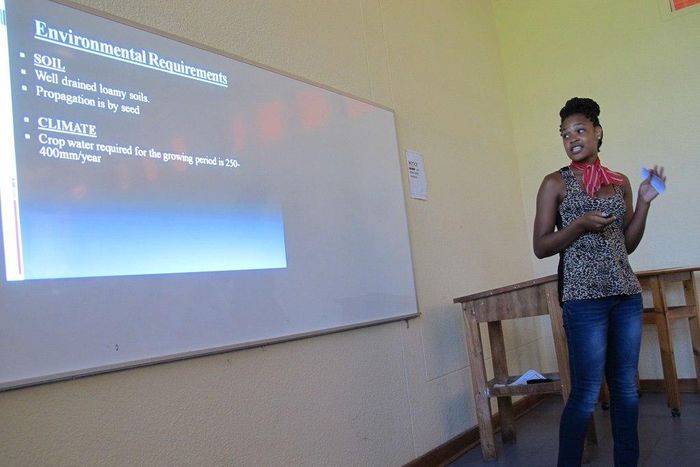 A lecturer using technology