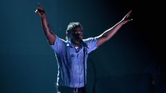 Kendrick Lamar performing at The Grammys