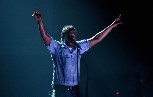 Kendrick Lamar performing at The Grammys
