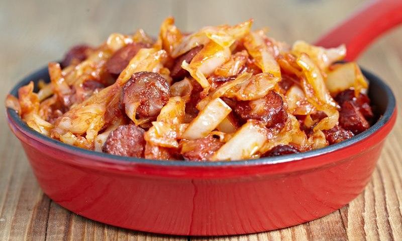 Cabbage sausage stew