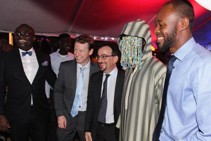 Investigative journalist, Anas [disguised] with some personalities at the event