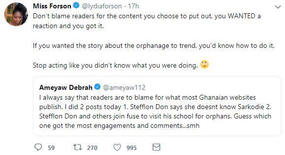 Lydia Forson vrs Ameyaw
