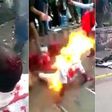 Suspected thief beaten up, burnt in the most brutal way [VIDEO]