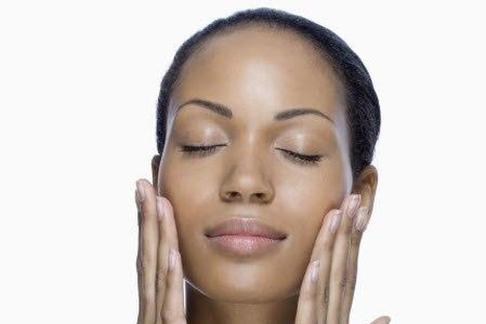 File photo: Woman with oily skin.