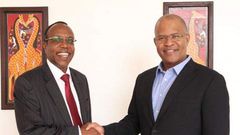 Dr. George Njenga, Deputy Vice Chancellor, Strathmore University (left) and One University Network Chief Executive Officer Gene Wade at Strathmore University.