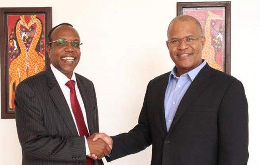Dr. George Njenga, Deputy Vice Chancellor, Strathmore University (left) and One University Network Chief Executive Officer Gene Wade at Strathmore University.