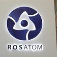 The logo of Russian state nuclear monopoly Rosatom is pictured at the World Nuclear Exhibition 2014, the trade fair event for the global nuclear energy sector, in Le Bourget, near Paris October 14, 2014. REUTERS/Benoit Tessier