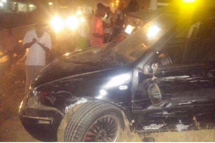 About 15 vehicles, including two taxis and other commercial vehicles were damaged due to the collision. (Picture credit: Joy FM)