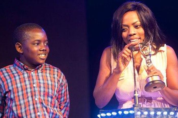Nana Aba Anamoah and son