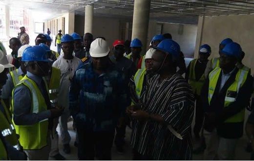 Mahama inspecting expansion works at the hospital