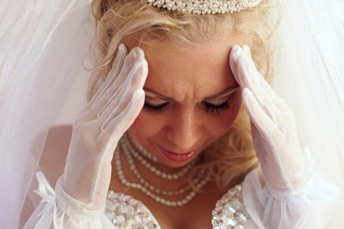 Crying bride