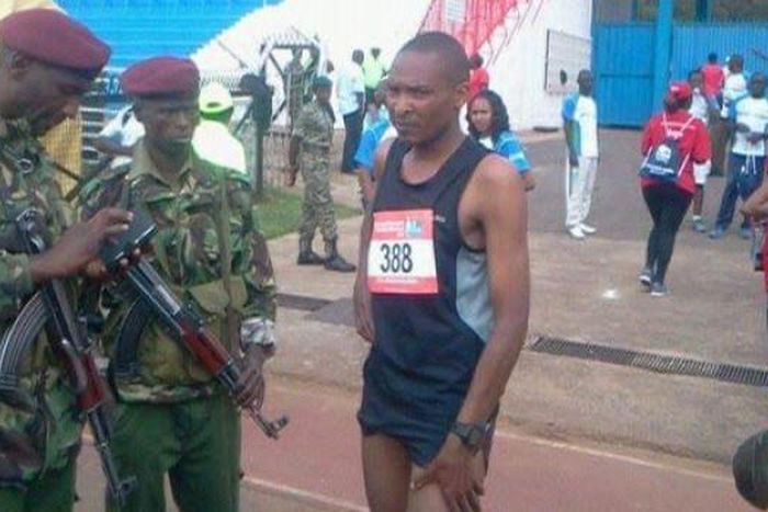 Julius Njogu being questioned by the police